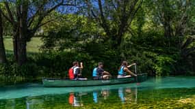 Fiume Tirino, Abruzzo: Canoa e E-Bike Tour con pranzo