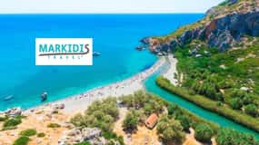 Fra Rethymno: Kourtaliotiko, Preveli Palm Beach og Damnoni