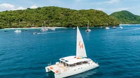 Phuket: Racha and Coral Island Catamaran Day Trip DJ Party