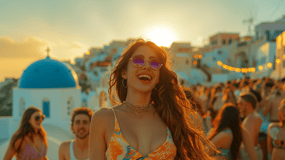 Santorini: Sunset Guided Tour with Hotel Pickup