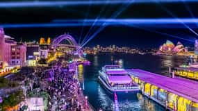 Sydney: Vivid Lights Vivid Lights hamnkryssning tidigt på dagen