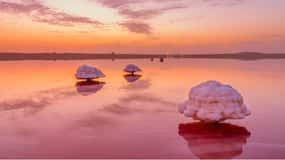 Baku: Pink Lake, Candy Cane & Beshbarmag Mountains