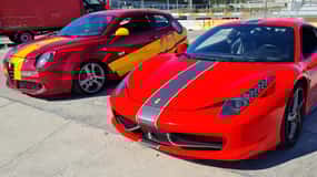 Kör en Ferrari 458 OCH Alfa Romeo på en racerbana inc Video