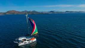 La Paz: Private catamaran to sloop with food and beverages included