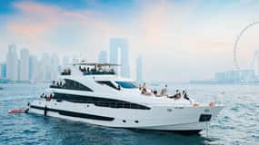 Dubai: Luxury Superyacht with Swimming & Optional Open Bar