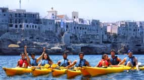 Excursion en kayak à Polignano + arrêt baignade dans une grotte