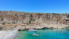 Chania: Menies Beach & Chironisia Bay Cruise with Snorkeling