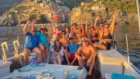 Cinque Terre: Sunset Boat Tour on Traditional Ligurian Gozzo