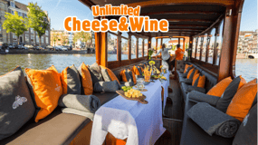 Amsterdam: Paseo en barco por el canal con opción ilimitada de queso y vino