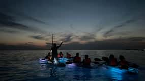 Pula : Excursion en kayak transparent éclairé au coucher du soleil et dans la nuit