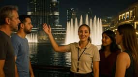 Dubai di notte con biglietto d'ingresso al Burj Khalifa