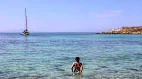 Mykonos : Croisière au coucher du soleil vers Rhenia, safari sur la plage, dîner