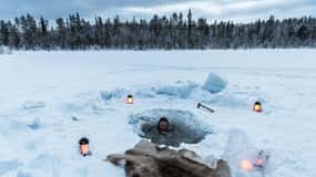 Jokkmokk: Cryotherapy & Siberian sauna tent with snow angels