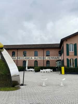 From Bologna: Ferrari Museums, Factory Tour and F1 Simulator