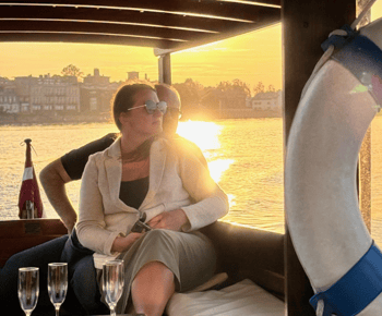Riga: Evening or Sunset Boat Tour with Drink & Audio Guide
