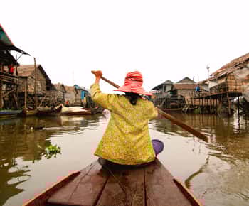 Siem Reap: Media jornada en Kampong Phluk con puesta de sol, barco y guía