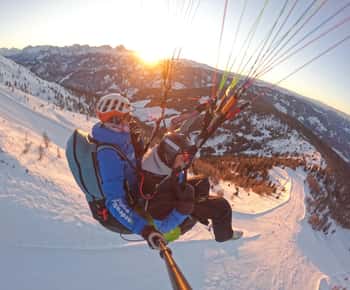 Paragliding tandemflyvning Kronplatz Dolomitterne Alperne