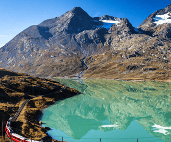 De Tirano: Bilhete do comboio vermelho Bernina para St. Moritz