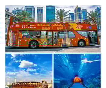 Visite touristique de Dubaï en bus à arrêts multiples à arrêts multiples et croisière sur les boutres