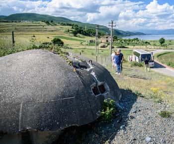 Omkring søen Albanien fra Ohrid og Struga.