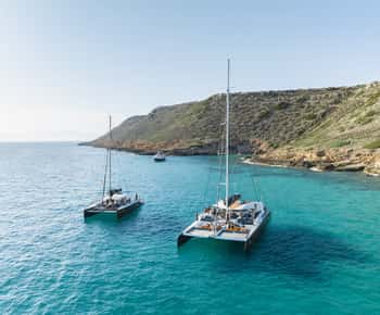 Palma de Mallorca: Halvdagstur med katamaran og buffetmåltid