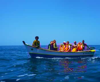 From Praia: Boat Trip, Snorkeling, Cave & BBQ on the Beach