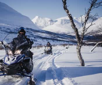 Från Tromsö: Snöskoteråkning på Camp Tamok & besök i snöparken