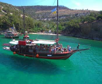 Thassos: Full-Day Cruise with BBQ, Wine, and Swim Stops