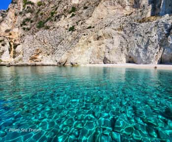 Paleokastritsa: Kasteli, Blå Grotter og Limni Strand Bådtur