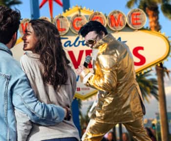Las Vegas: Rinnovo dei voti o matrimonio con Elvis d'oro al Welcome Sign