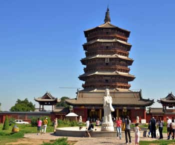 Grutas de Datong Yungang Templo Colgante Pagoda de Madera en Coche