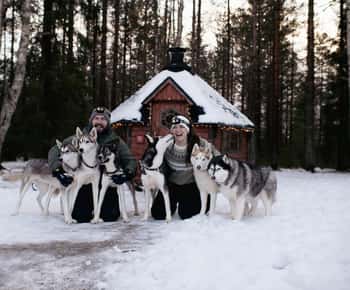 Överkalix: Privates Husky-Erlebnis mit Fika
