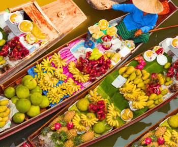 Bangkok: Damnoen Saduak Floating & Maeklong Railway Markets