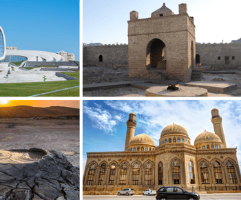 Bakoe: Gobustan, moddervulkaan, vuurberg, tempel, lunch, toegang