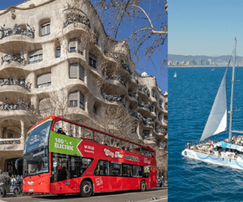 Barcelona: Hop-On/Hop-Off-Bus mit Segeltörn