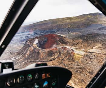 Från Reykjavik: Helikoptertur i det nya vulkaniska området