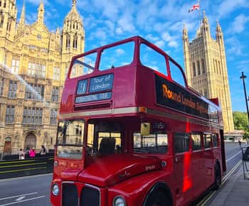 Londres: Passeio turístico guiado em um ônibus antigo de teto aberto