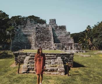 Begeleide sightseeing in Cancún El Meco-site, brieven en winkelen