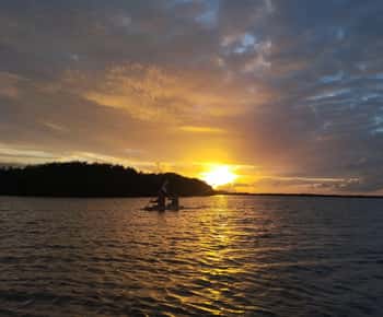 Kajak zonsondergang in de lagune Nichupte door Wayak