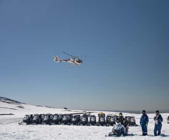 Snöskoter med helikopterupplevelse vid Langjokull