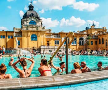 Széchenyi Thermal Bath outdoor pools in Budapest