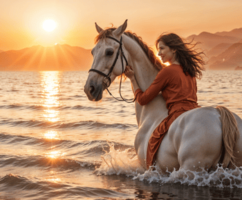 Hurghada: Sea & Desert Horse Tour, Stargazing, Dinner & Show