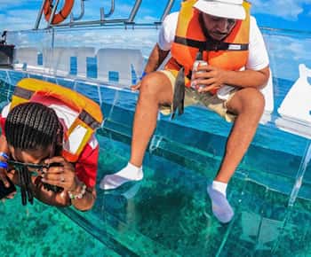 Transparante boottocht met bier in Cancún