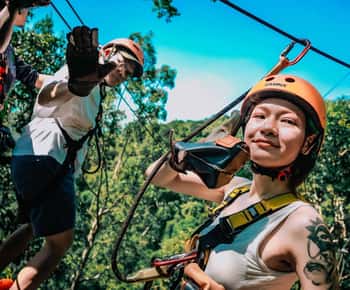 Samui Zipline FLY & Fun Tree Bridge Jungle Cafe & Waterfall