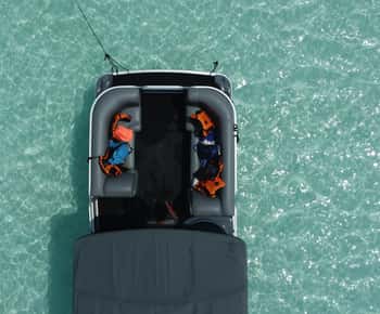 Bacalar: Rondvaart op een ponton van 3 uur met Beach Club + kajaks