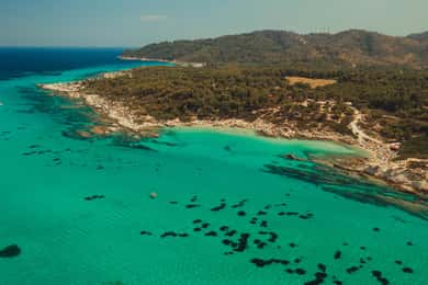 Vourvourou: Private Cruise to Orange Beach & Sithonia Coast