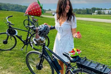 Cidade de Quebec: Tour guiado de bicicleta elétrica pela Ilha de Orléans com degustações