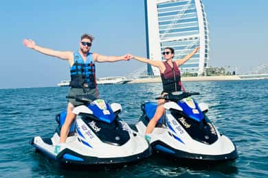 Dubai - en tur med jetski Jetskidtur till Burj Al Arab med foton