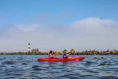 Kajakcombinatie met strandbraai
