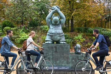 Brussels: Private City Tour on Bike with Drink Stop